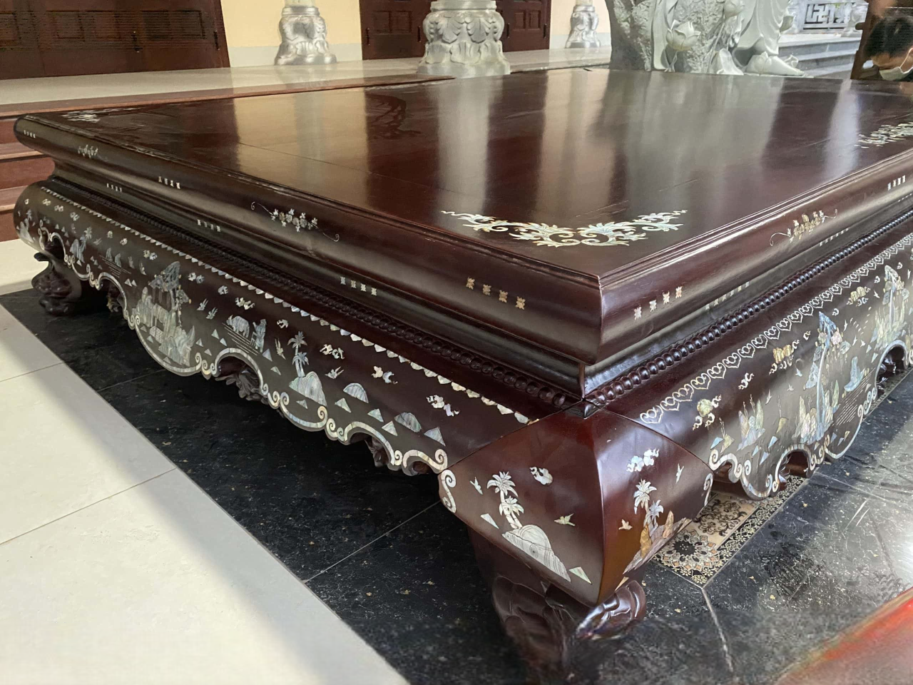 Sập gụ khảm trai mẫu gỗ gụ Mẫu 01