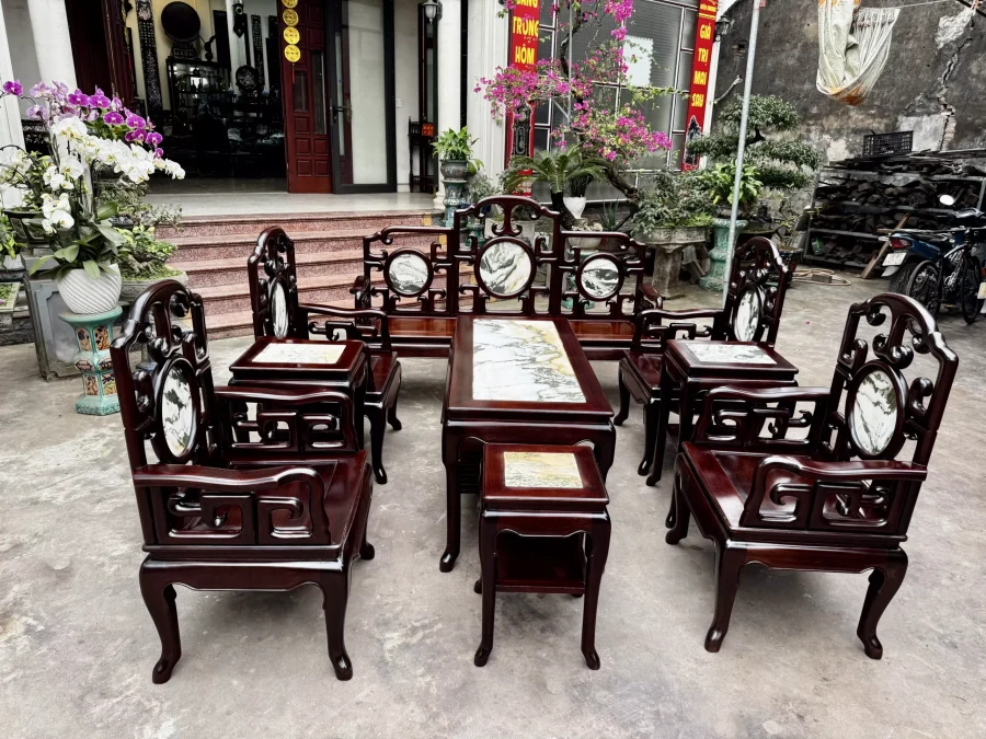 Bàn ghế móc mẫu BGM-01