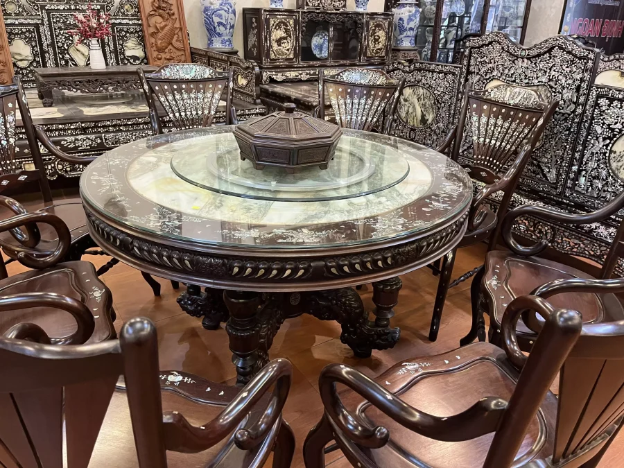 Bộ bàn ăn rải quạt mã BGBA-01